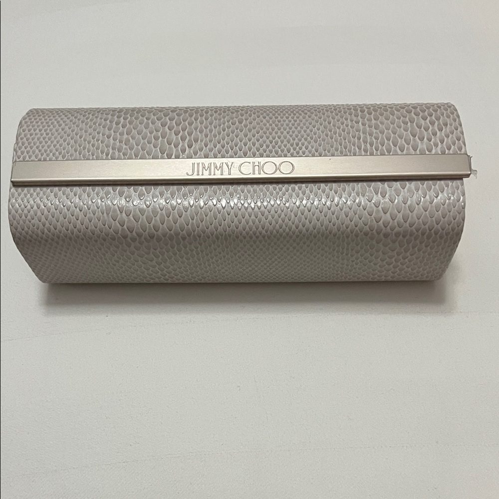 Jimmy Choo Textured Silver Eyeglasses Case